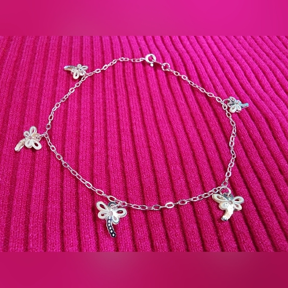 Sterling Silver Anklet .925 Fine Silver From Mexico - Picture 1 of 6